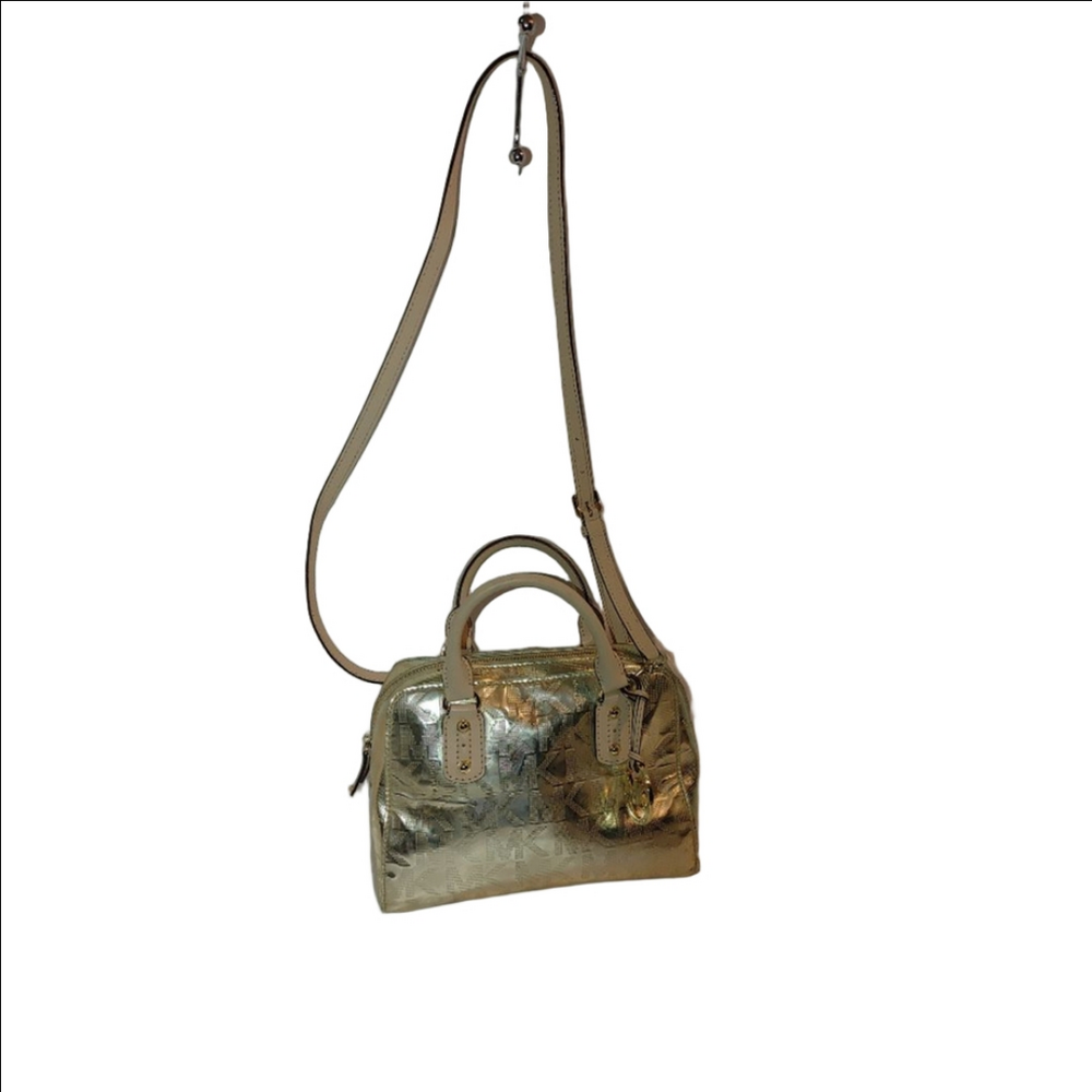 Michael Kors Metallic Patent Leather Signature Crossbody